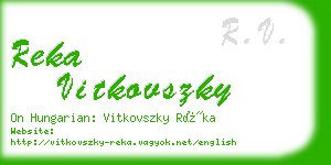 reka vitkovszky business card